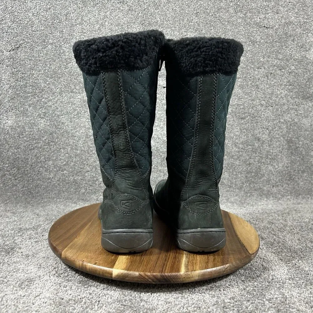 KEEN Crested Butte High Women’s Size 9 Black Quilted Sued Winter Snow Boots Used
